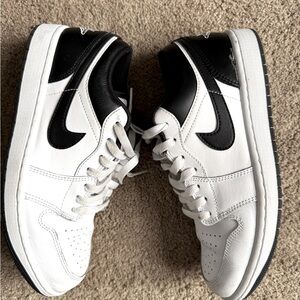 Jordan One Low size 7.5-one year old, worn 3 times. White with black and Jordan